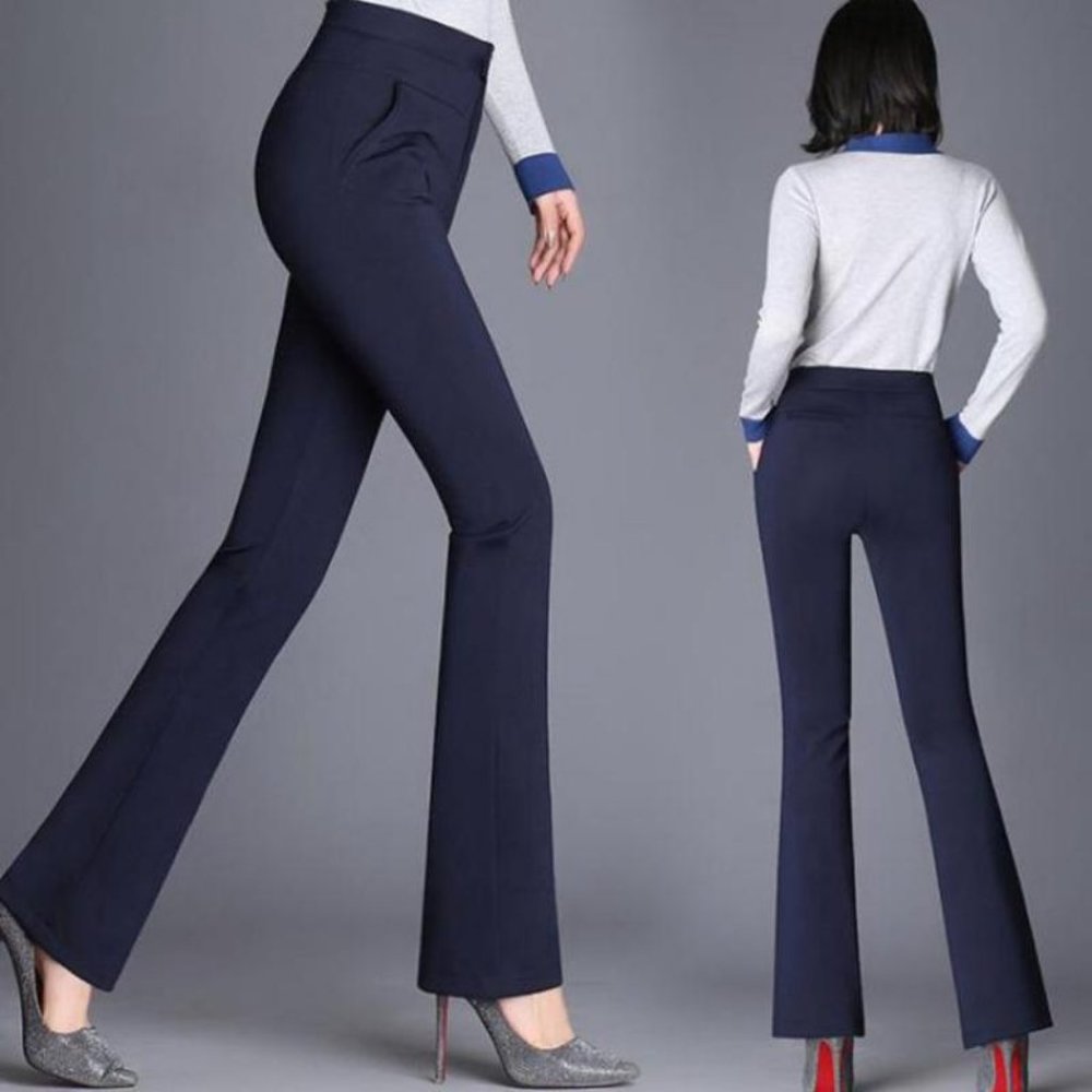 Navy high waist stretch pants